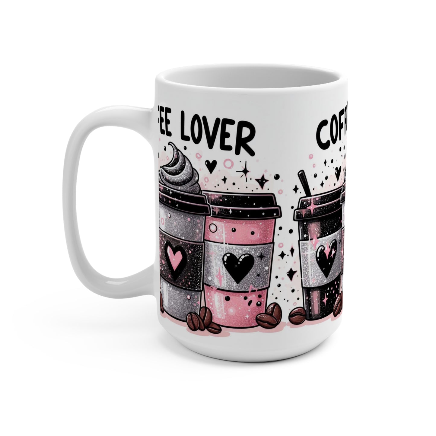 Coffee Lover Mug, Cute Coffee Mug, Gift for Coffee Lovers, Morning Coffee Cup, Heart Design Mug