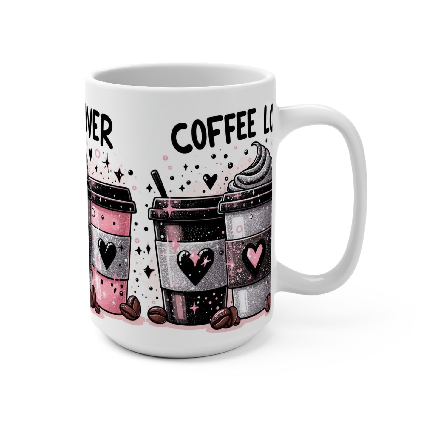 Coffee Lover Mug, Cute Coffee Mug, Gift for Coffee Lovers, Morning Coffee Cup, Heart Design Mug