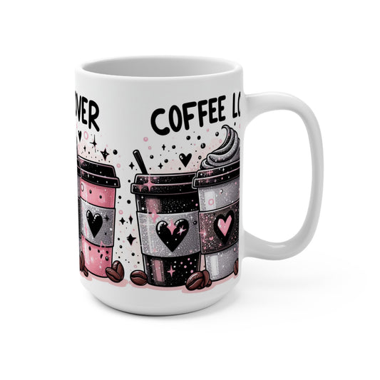Coffee Lover Mug, Cute Coffee Mug, Gift for Coffee Lovers, Morning Coffee Cup, Heart Design Mug
