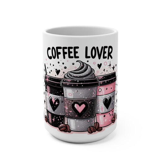 Coffee Lover Mug, Cute Coffee Mug, Gift for Coffee Lovers, Morning Coffee Cup, Heart Design Mug